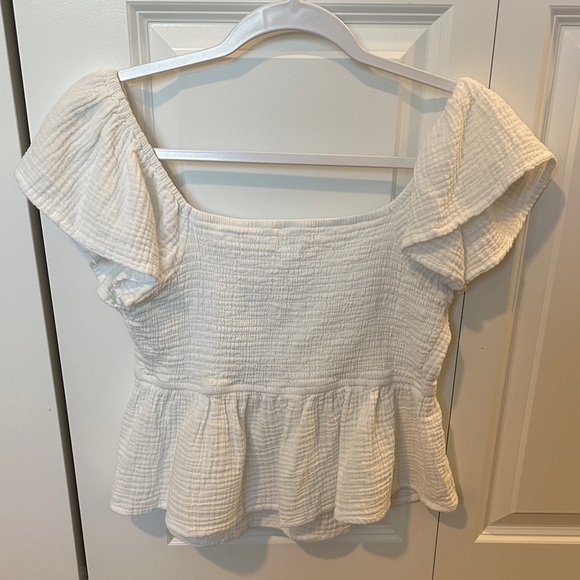 White Ruffled Women's Top - Picture 2 of 2